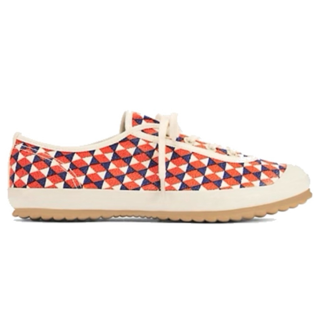 TORY SPORT EUC Printed Lace-Up Sneaker – Poppy Red Neato Geo 8 RARE - Picture 1 of 9